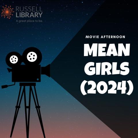 A starry sky and film camera advertise movie afternoon: mean girls 2024