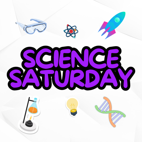 Science Saturday text science icons