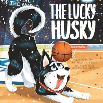 Husky dog with basketball